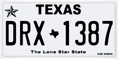 TX license plate DRX1387