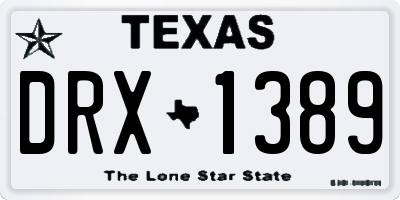 TX license plate DRX1389