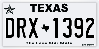 TX license plate DRX1392