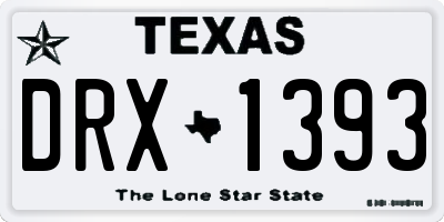 TX license plate DRX1393