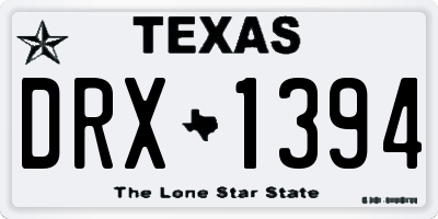 TX license plate DRX1394