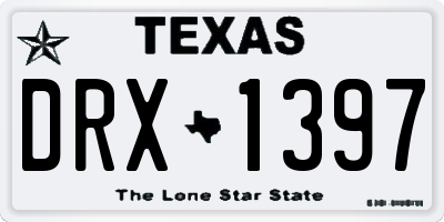 TX license plate DRX1397