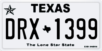 TX license plate DRX1399