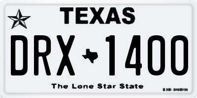 TX license plate DRX1400