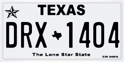 TX license plate DRX1404