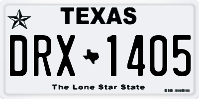 TX license plate DRX1405