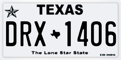 TX license plate DRX1406