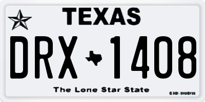 TX license plate DRX1408