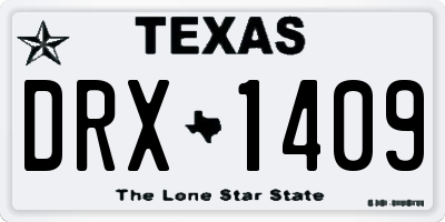 TX license plate DRX1409