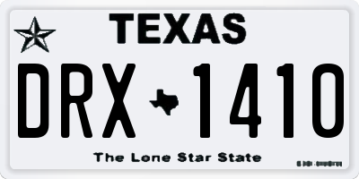 TX license plate DRX1410