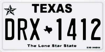 TX license plate DRX1412