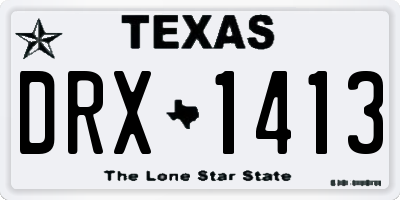 TX license plate DRX1413