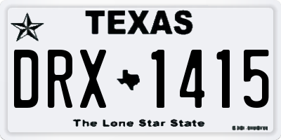 TX license plate DRX1415