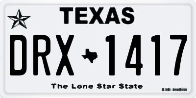 TX license plate DRX1417