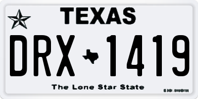 TX license plate DRX1419