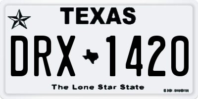 TX license plate DRX1420