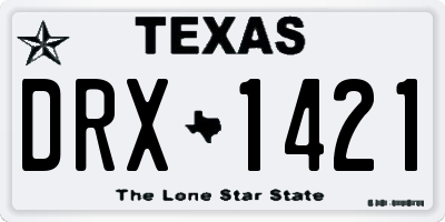 TX license plate DRX1421