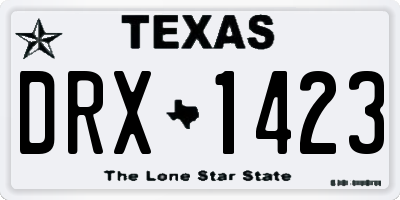 TX license plate DRX1423