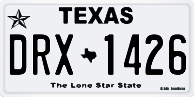 TX license plate DRX1426