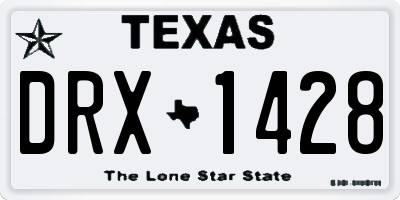 TX license plate DRX1428