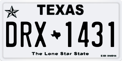 TX license plate DRX1431