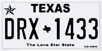 TX license plate DRX1433