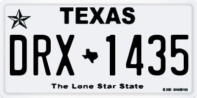 TX license plate DRX1435