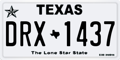 TX license plate DRX1437