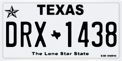 TX license plate DRX1438