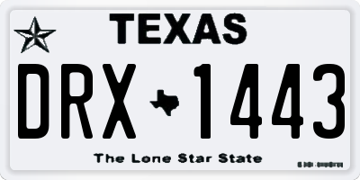 TX license plate DRX1443