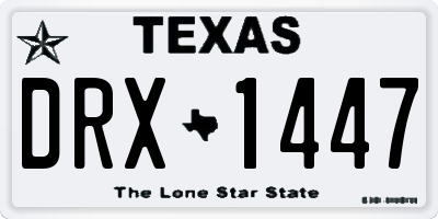 TX license plate DRX1447