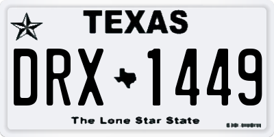 TX license plate DRX1449