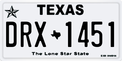 TX license plate DRX1451