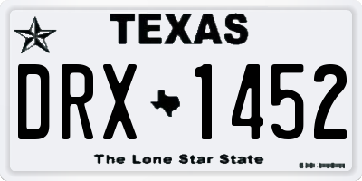 TX license plate DRX1452