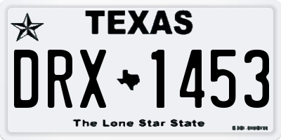 TX license plate DRX1453