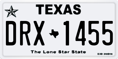 TX license plate DRX1455