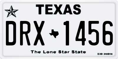 TX license plate DRX1456