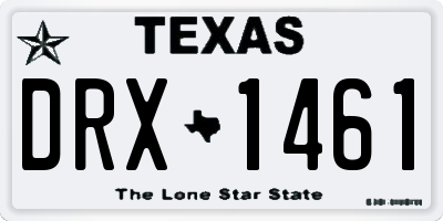 TX license plate DRX1461