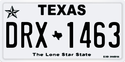 TX license plate DRX1463