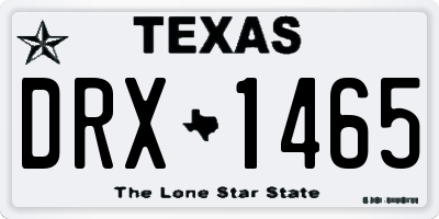 TX license plate DRX1465