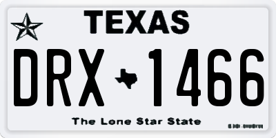 TX license plate DRX1466