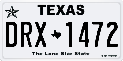 TX license plate DRX1472