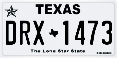 TX license plate DRX1473