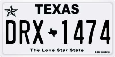 TX license plate DRX1474