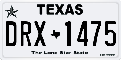 TX license plate DRX1475