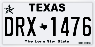 TX license plate DRX1476