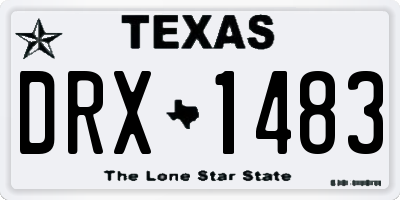 TX license plate DRX1483