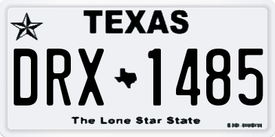 TX license plate DRX1485