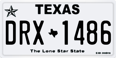 TX license plate DRX1486