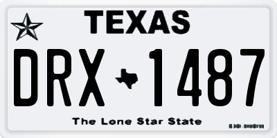 TX license plate DRX1487